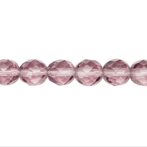3/$15 Czech Glass Fire Polished Translucent Lavender 36-6mm Faceted Round 2518GL